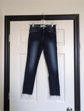 Size 24 flying monkey dark wash distressed skinny jeans